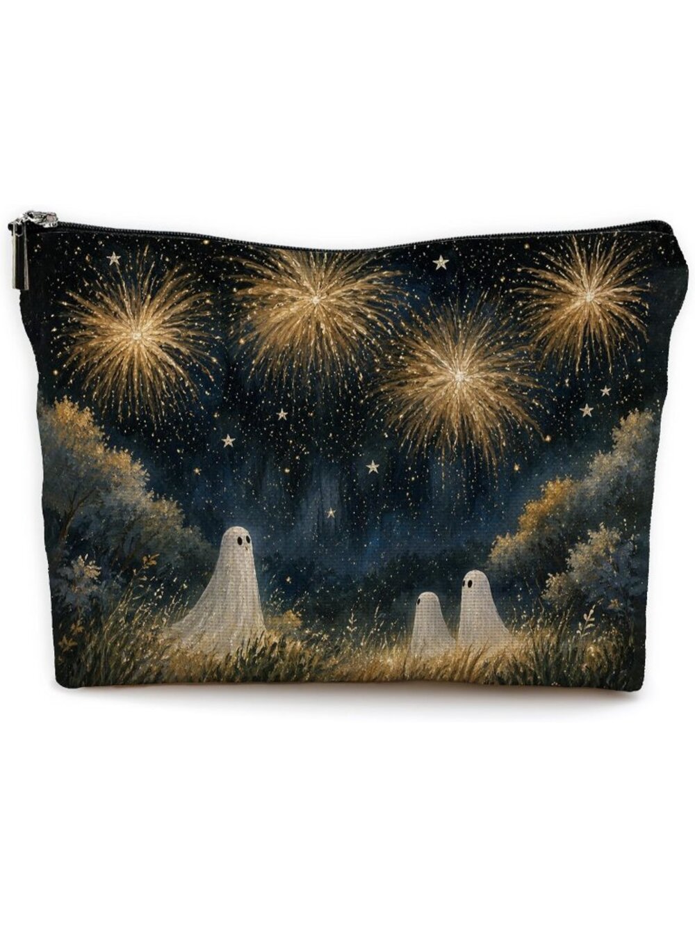 🎃Splendid Night Sky Halloween Ghost Fall Makeup Pouch Travel Toiletry Bag